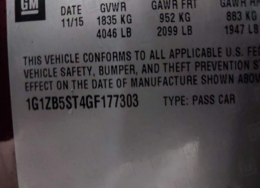 Photo 9 of 2016 Chevrolet Malibu LS (VIN 1G1ZB5ST4GF177303)