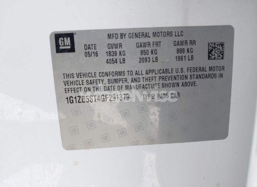 Photo 9 of 2016 Chevrolet Malibu LS (VIN 1G1ZB5ST4GF291379)