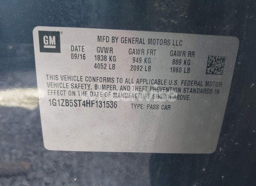 Photo 9 of 2017 Chevrolet Malibu LS (VIN 1G1ZB5ST4HF131536)