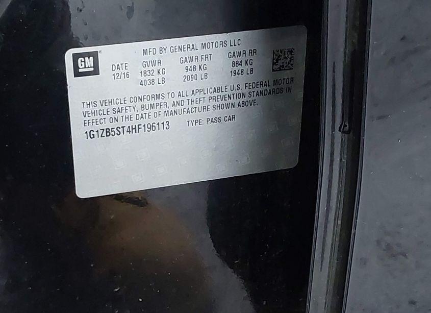 Photo 9 of 2017 Chevrolet Malibu LS (VIN 1G1ZB5ST4HF196113)