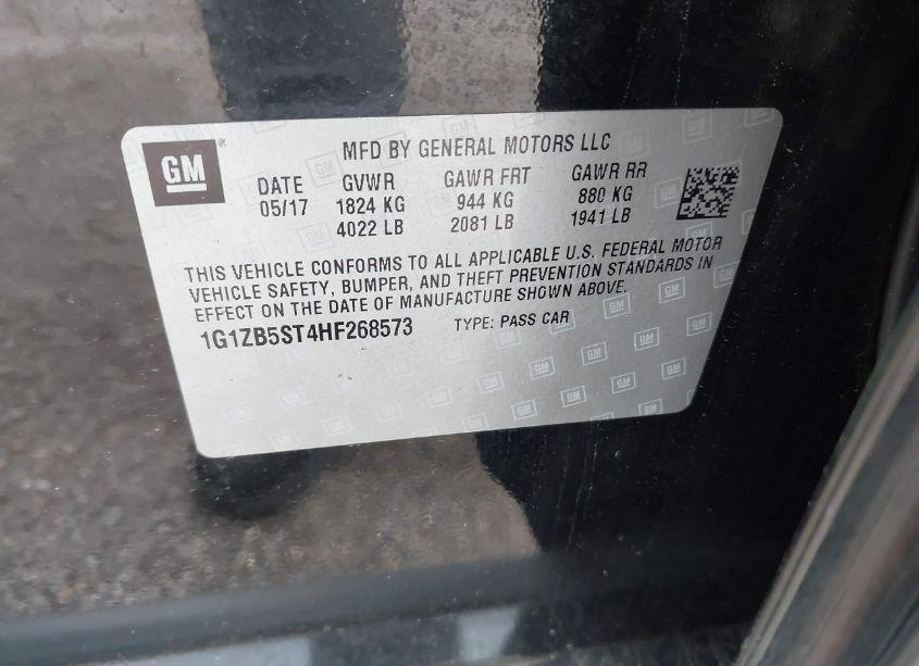 Photo 9 of 2017 Chevrolet Malibu LS (VIN 1G1ZB5ST4HF268573)