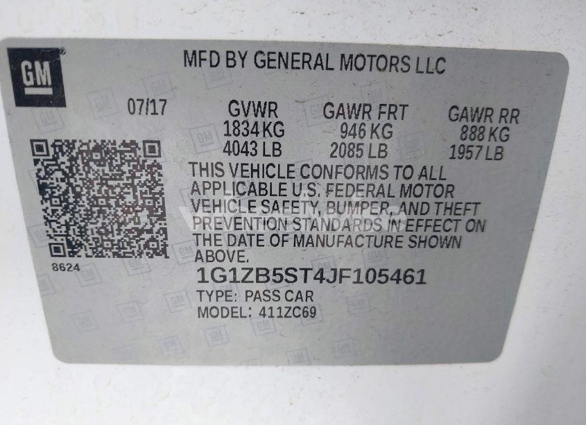 Photo 9 of 2018 Chevrolet Malibu 1LS (VIN 1G1ZB5ST4JF105461)