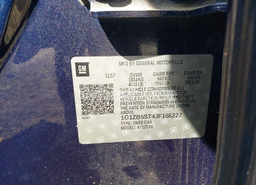 Photo 9 of 2018 Chevrolet Malibu 1LS (VIN 1G1ZB5ST4JF166227)