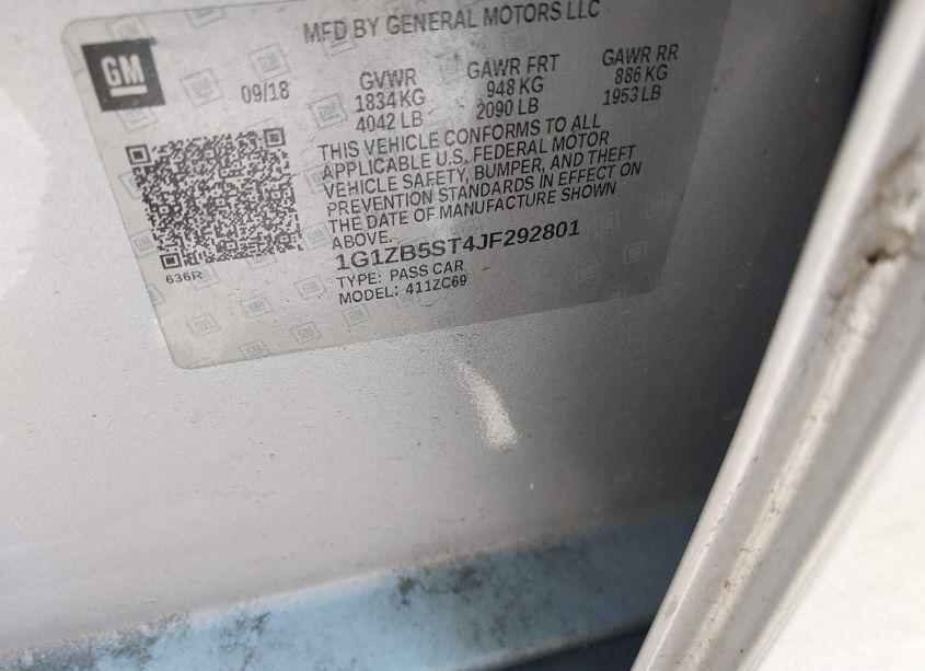 Photo 9 of 2018 Chevrolet Malibu 1LS (VIN 1G1ZB5ST4JF292801)