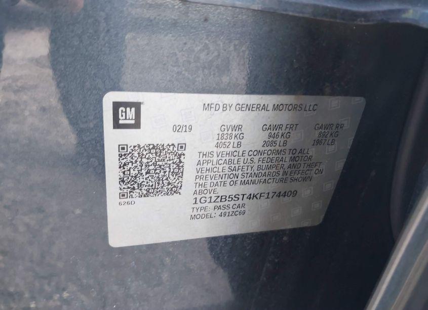 Photo 9 of 2019 Chevrolet Malibu 1LS (VIN 1G1ZB5ST4KF174409)