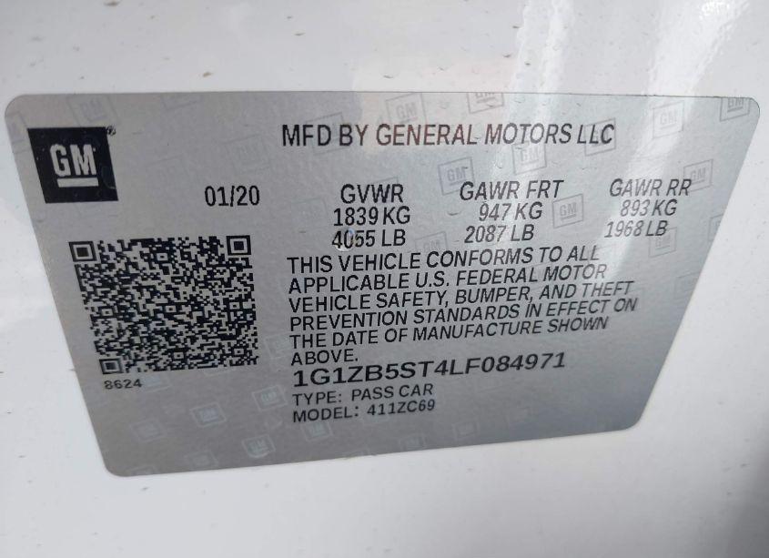 Photo 9 of 2020 Chevrolet Malibu FWD LS (VIN 1G1ZB5ST4LF084971)