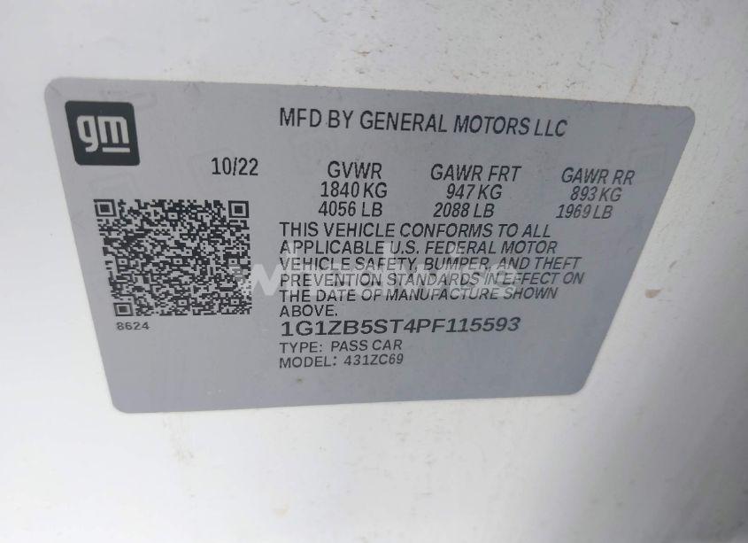 Photo 9 of 2023 Chevrolet Malibu FWD LS (VIN 1G1ZB5ST4PF115593)