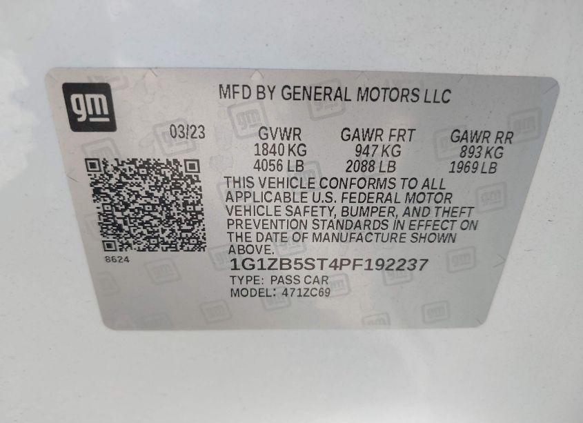 Photo 9 of 2023 Chevrolet Malibu FWD LS (VIN 1G1ZB5ST4PF192237)