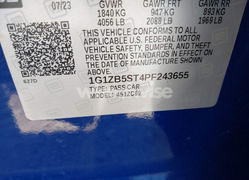 Photo 9 of 2023 Chevrolet Malibu FWD LS (VIN 1G1ZB5ST4PF243655)