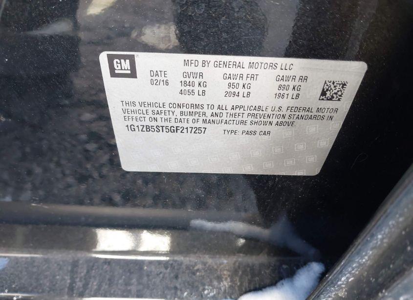 Photo 9 of 2016 Chevrolet Malibu LS (VIN 1G1ZB5ST5GF217257)