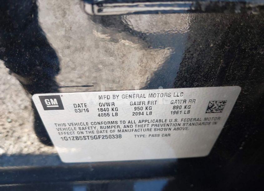 Photo 9 of 2016 Chevrolet Malibu LS (VIN 1G1ZB5ST5GF250338)