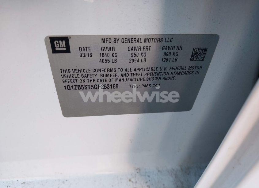 Photo 9 of 2016 Chevrolet Malibu LS (VIN 1G1ZB5ST5GF253188)