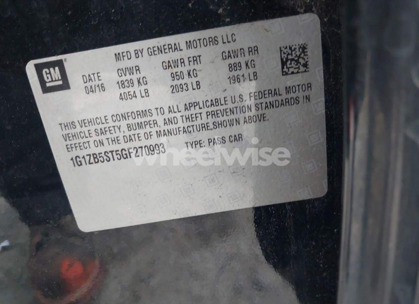 Photo 9 of 2016 Chevrolet Malibu LS (VIN 1G1ZB5ST5GF270993)