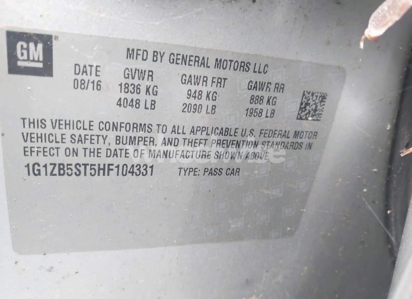 Photo 9 of 2017 Chevrolet Malibu LS (VIN 1G1ZB5ST5HF104331)