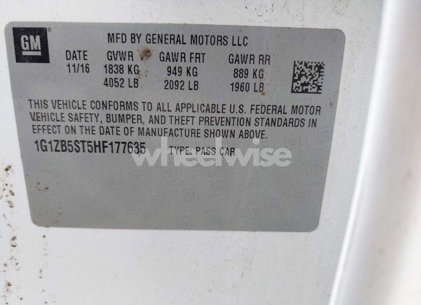 Photo 9 of 2017 Chevrolet Malibu LS (VIN 1G1ZB5ST5HF177635)