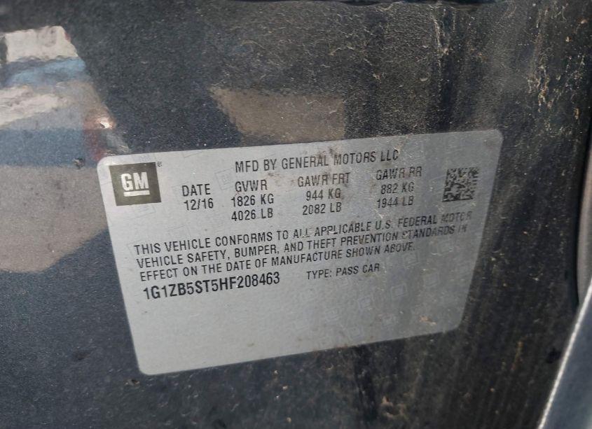 Photo 9 of 2017 Chevrolet Malibu LS (VIN 1G1ZB5ST5HF208463)