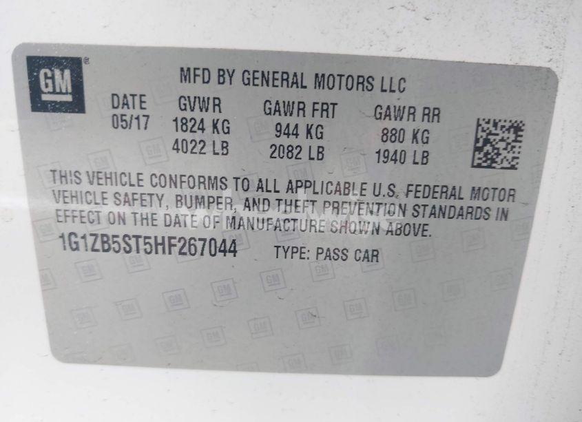 Photo 9 of 2017 Chevrolet Malibu LS (VIN 1G1ZB5ST5HF267044)