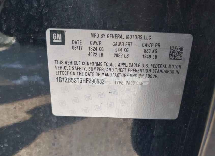 Photo 9 of 2017 Chevrolet Malibu LS (VIN 1G1ZB5ST5HF290632)