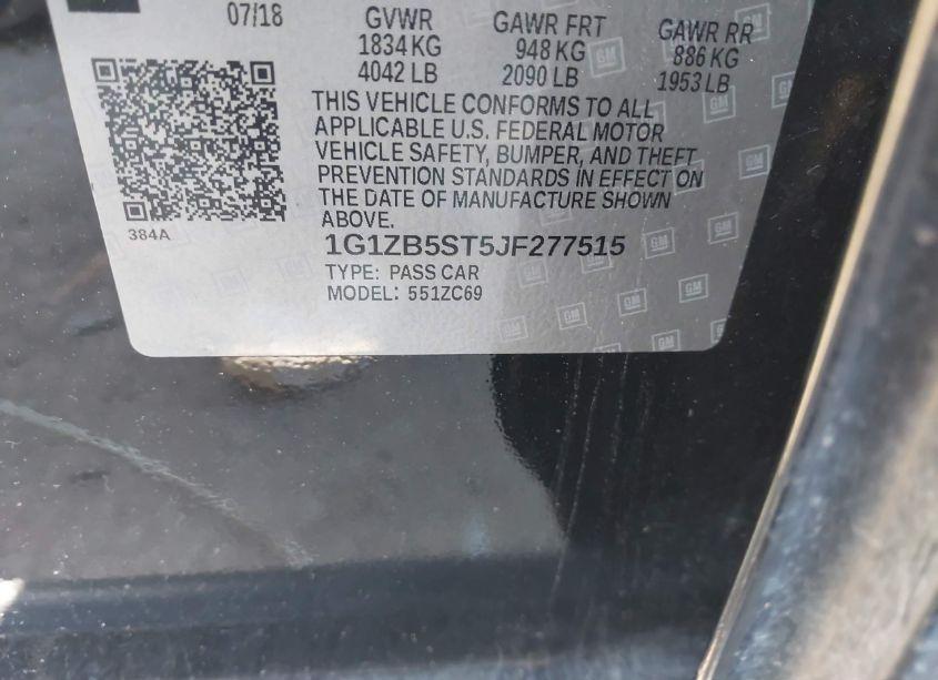 Photo 9 of 2018 Chevrolet Malibu 1LS (VIN 1G1ZB5ST5JF277515)