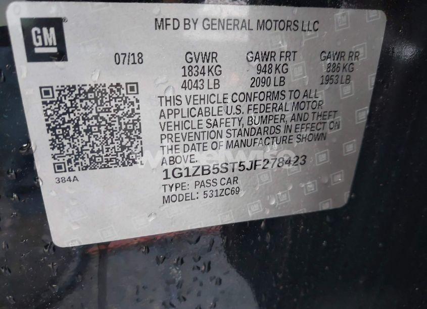 Photo 9 of 2018 Chevrolet Malibu 1LS (VIN 1G1ZB5ST5JF278423)