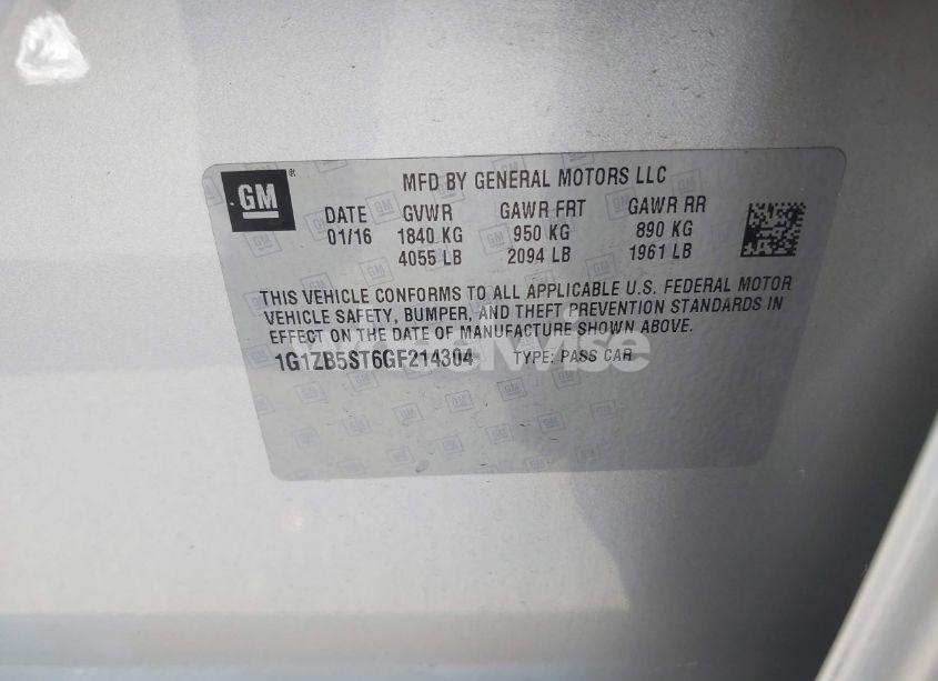 Photo 9 of 2016 Chevrolet Malibu LS (VIN 1G1ZB5ST6GF214304)
