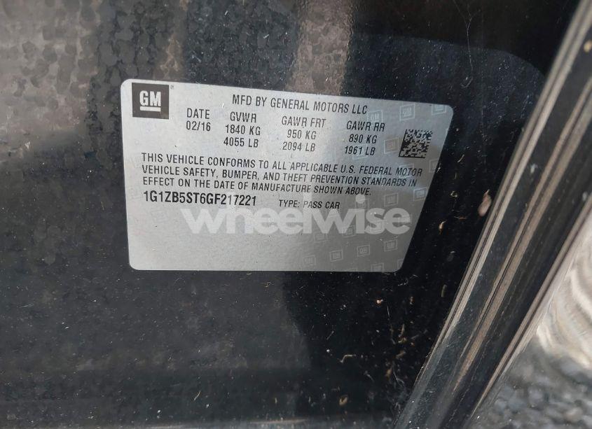 Photo 9 of 2016 Chevrolet Malibu LS (VIN 1G1ZB5ST6GF217221)