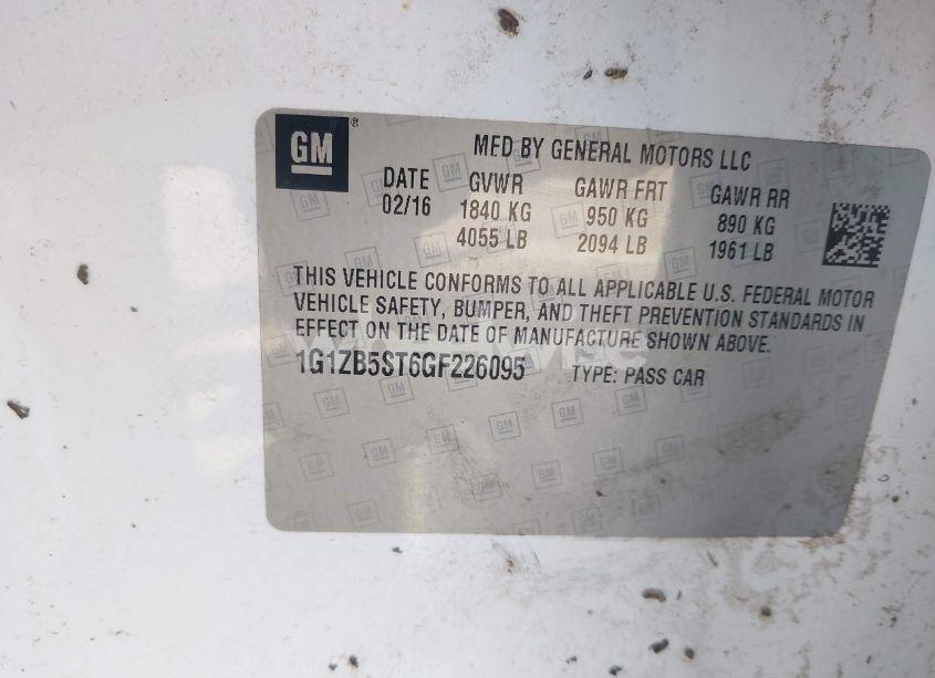 Photo 9 of 2016 Chevrolet Malibu LS (VIN 1G1ZB5ST6GF226095)