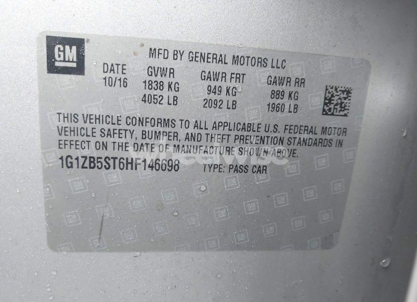 Photo 9 of 2017 Chevrolet Malibu LS (VIN 1G1ZB5ST6HF146698)