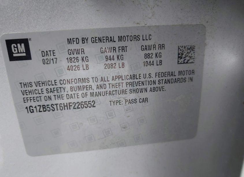 Photo 9 of 2017 Chevrolet Malibu LS (VIN 1G1ZB5ST6HF226552)