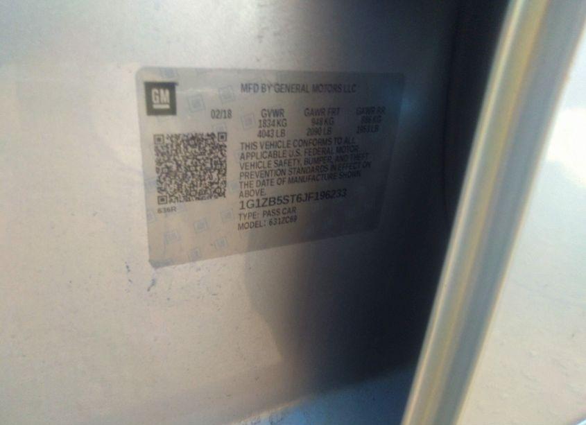 Photo 9 of 2018 Chevrolet Malibu 1LS (VIN 1G1ZB5ST6JF196233)