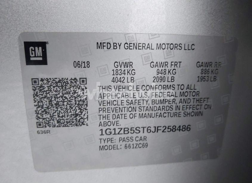 Photo 9 of 2018 Chevrolet Malibu 1LS (VIN 1G1ZB5ST6JF258486)