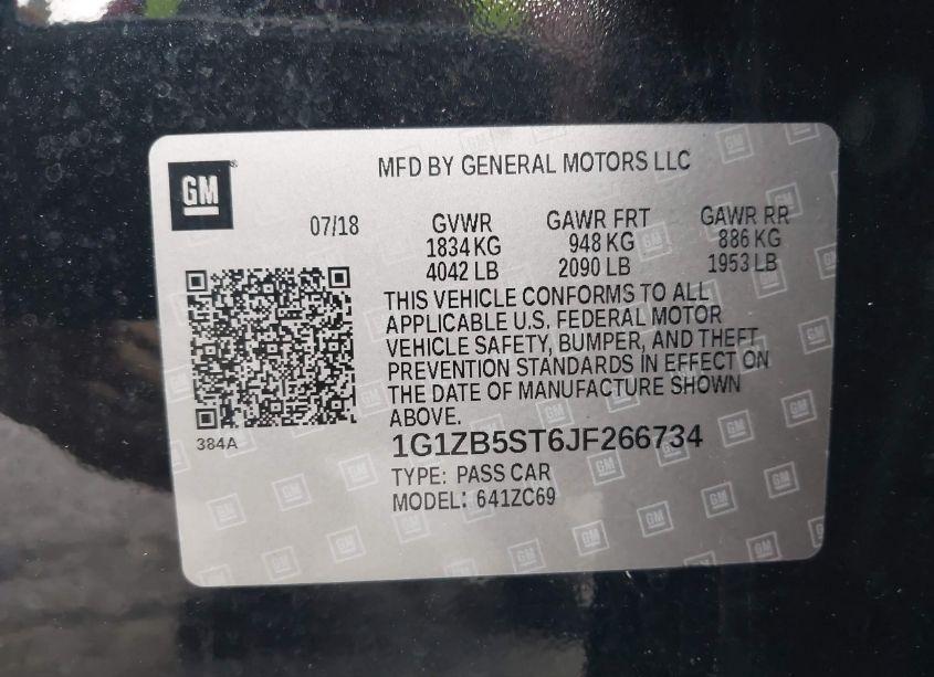 Photo 9 of 2018 Chevrolet Malibu 1LS (VIN 1G1ZB5ST6JF266734)