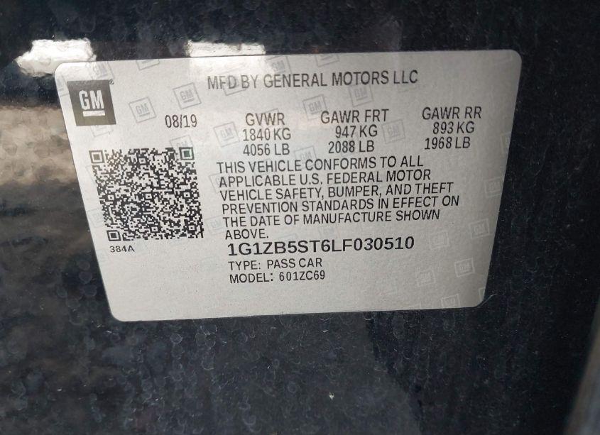 Photo 9 of 2020 Chevrolet Malibu FWD LS (VIN 1G1ZB5ST6LF030510)