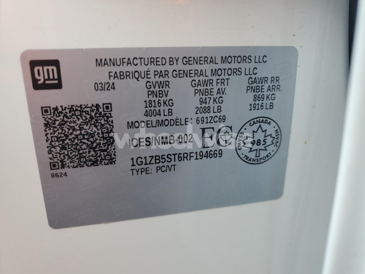 Photo 13 of 2024 CHEVROLET MALIBU LS (VIN 1G1ZB5ST6RF194669)