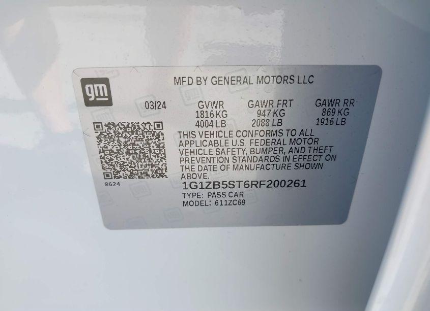 Photo 9 of 2024 Chevrolet Malibu FWD LS (VIN 1G1ZB5ST6RF200261)