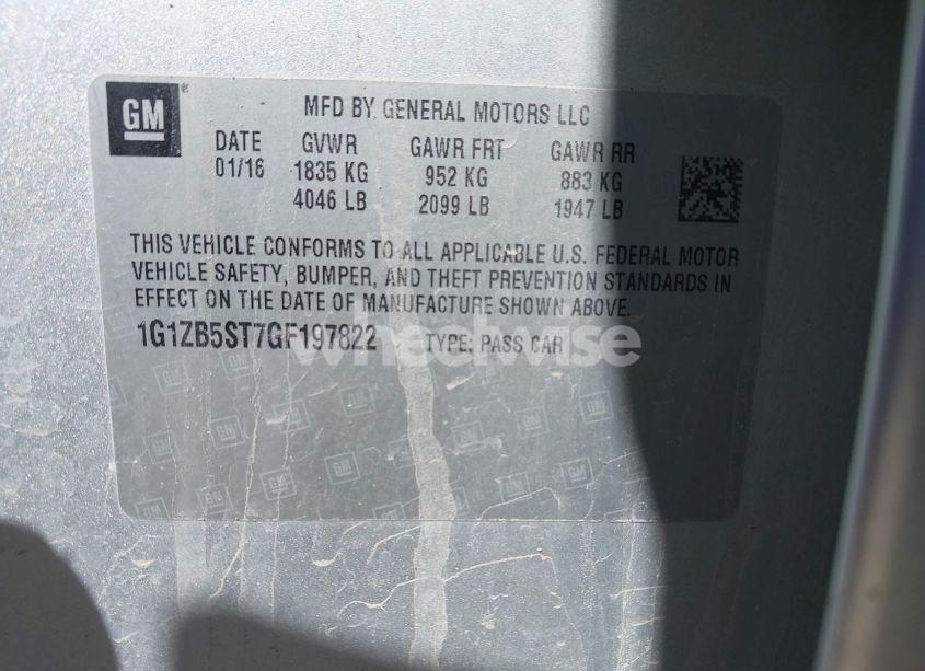 Photo 9 of 2016 Chevrolet Malibu LS (VIN 1G1ZB5ST7GF197822)