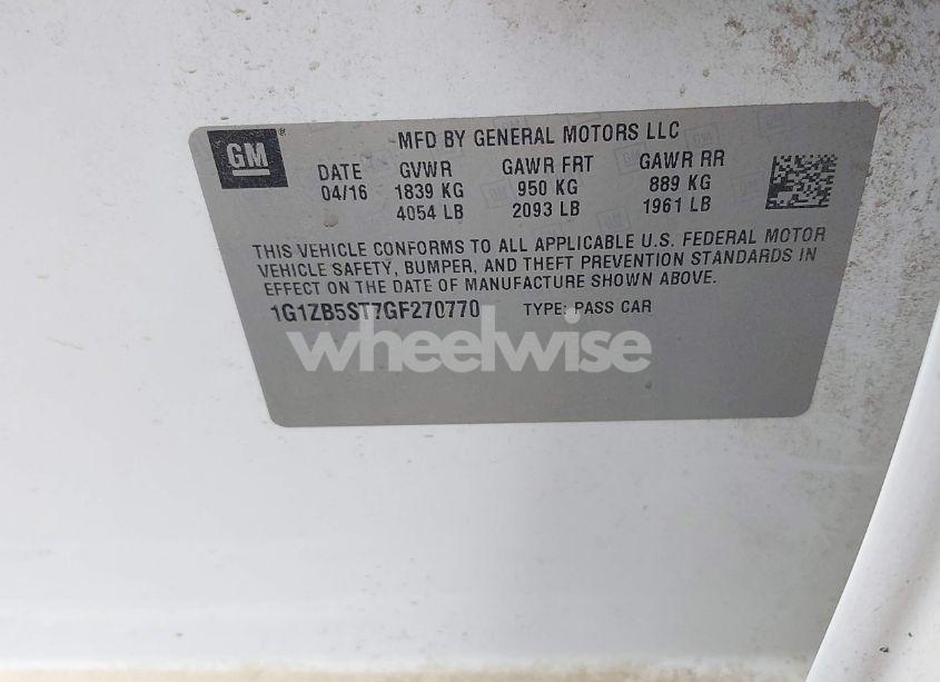 Photo 9 of 2016 Chevrolet Malibu LS (VIN 1G1ZB5ST7GF270770)