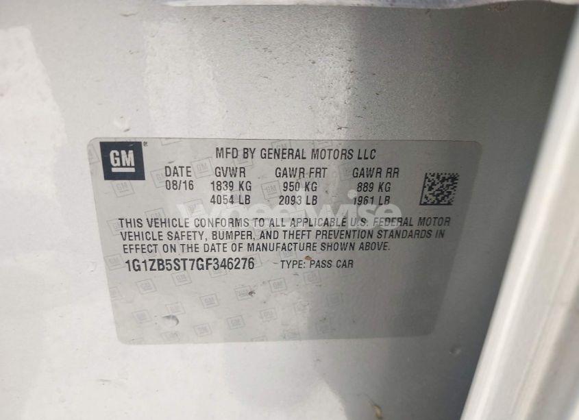 Photo 9 of 2016 Chevrolet Malibu LS (VIN 1G1ZB5ST7GF346276)