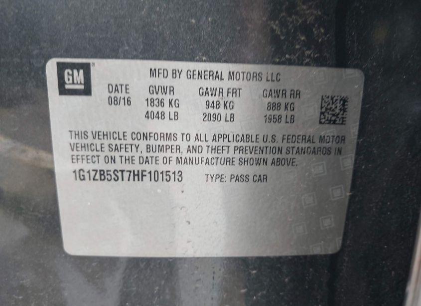 Photo 9 of 2017 Chevrolet Malibu LS (VIN 1G1ZB5ST7HF101513)