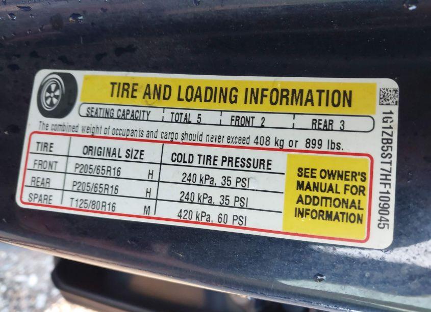 Photo 9 of 2017 Chevrolet Malibu LS (VIN 1G1ZB5ST7HF109045)