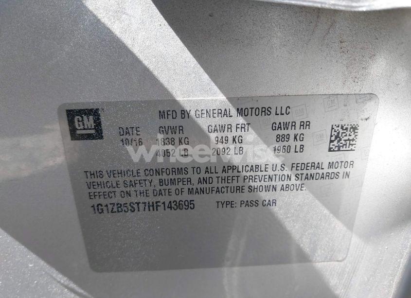 Photo 9 of 2017 Chevrolet Malibu LS (VIN 1G1ZB5ST7HF143695)