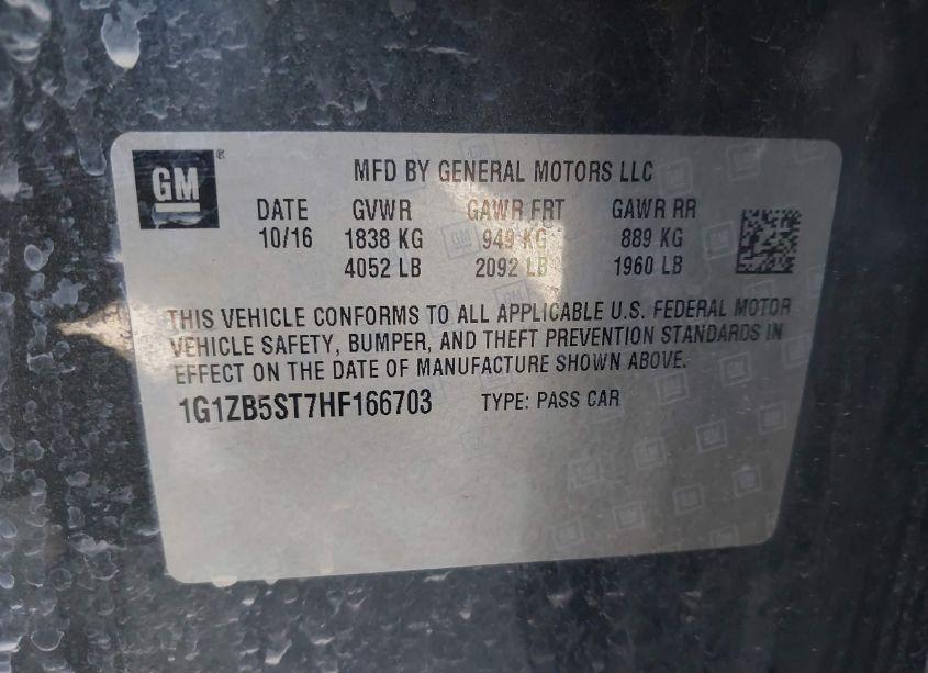 Photo 9 of 2017 Chevrolet Malibu LS (VIN 1G1ZB5ST7HF166703)