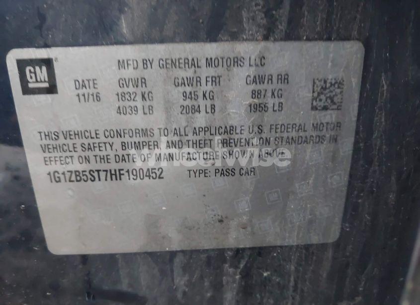 Photo 9 of 2017 Chevrolet Malibu LS (VIN 1G1ZB5ST7HF190452)