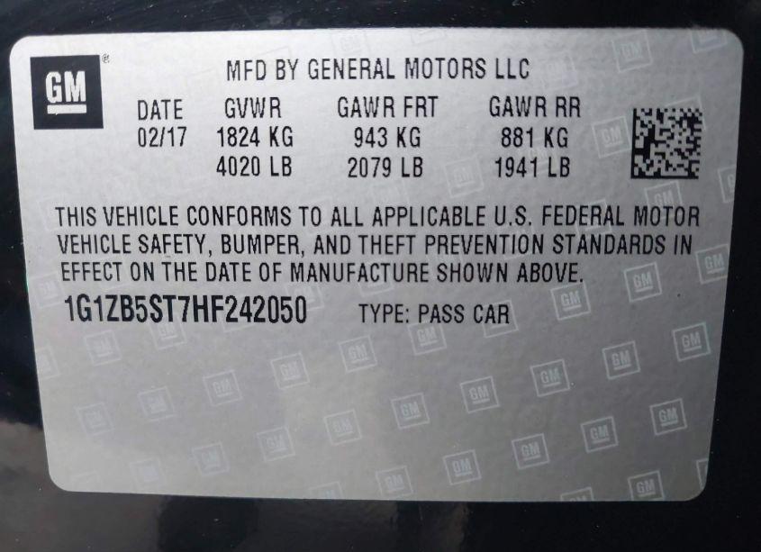 Photo 9 of 2017 Chevrolet Malibu LS (VIN 1G1ZB5ST7HF242050)