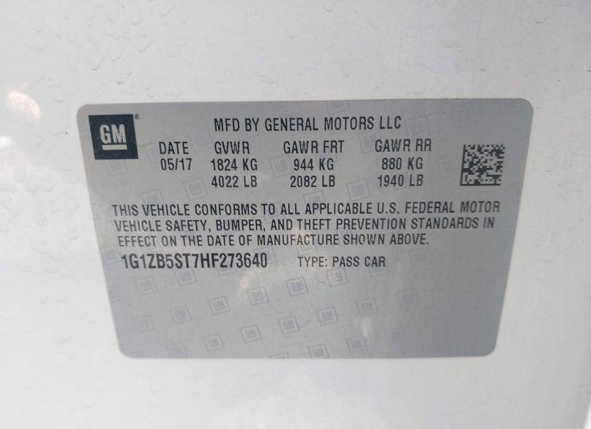 Photo 9 of 2017 Chevrolet Malibu LS (VIN 1G1ZB5ST7HF273640)