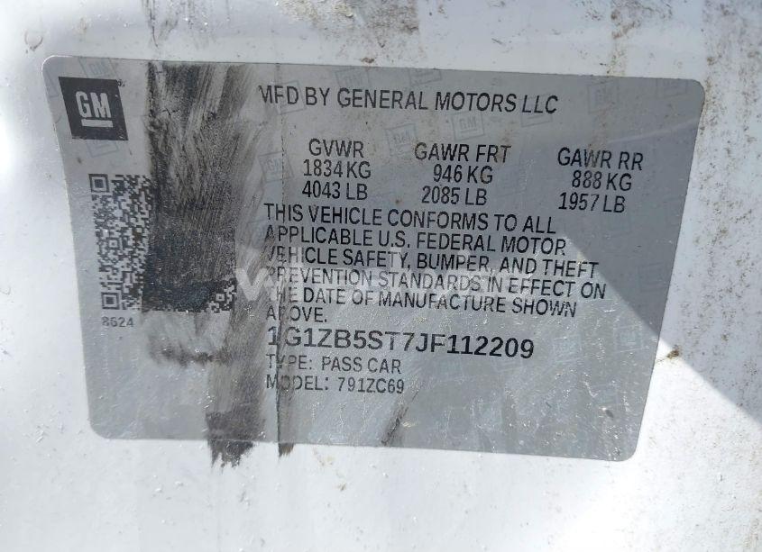 Photo 9 of 2018 Chevrolet Malibu 1LS (VIN 1G1ZB5ST7JF112209)