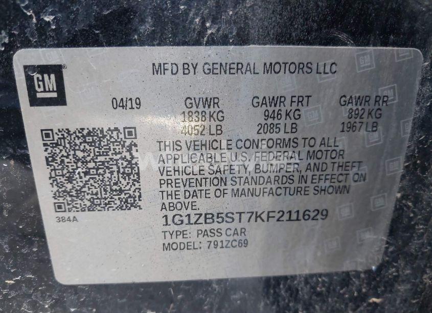 Photo 9 of 2019 Chevrolet Malibu 1LS (VIN 1G1ZB5ST7KF211629)