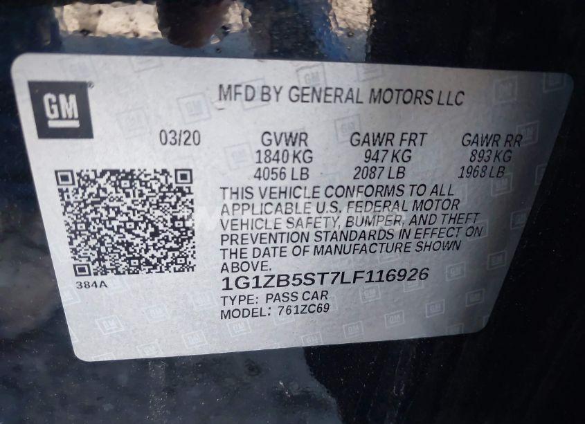 Photo 9 of 2020 Chevrolet Malibu FWD LS (VIN 1G1ZB5ST7LF116926)