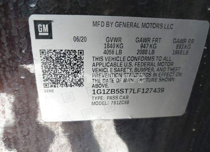 Photo 9 of 2020 Chevrolet Malibu FWD LS (VIN 1G1ZB5ST7LF127439)