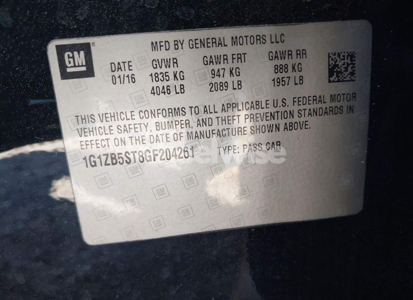 Photo 9 of 2016 Chevrolet Malibu LS (VIN 1G1ZB5ST8GF204261)